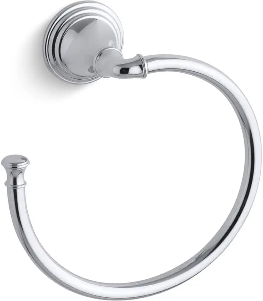 KOHLER K-10557-CP Devonshire Bathroom Towel Ring, Sleek Design, Quick Install, Tools Included, Polished Chrome