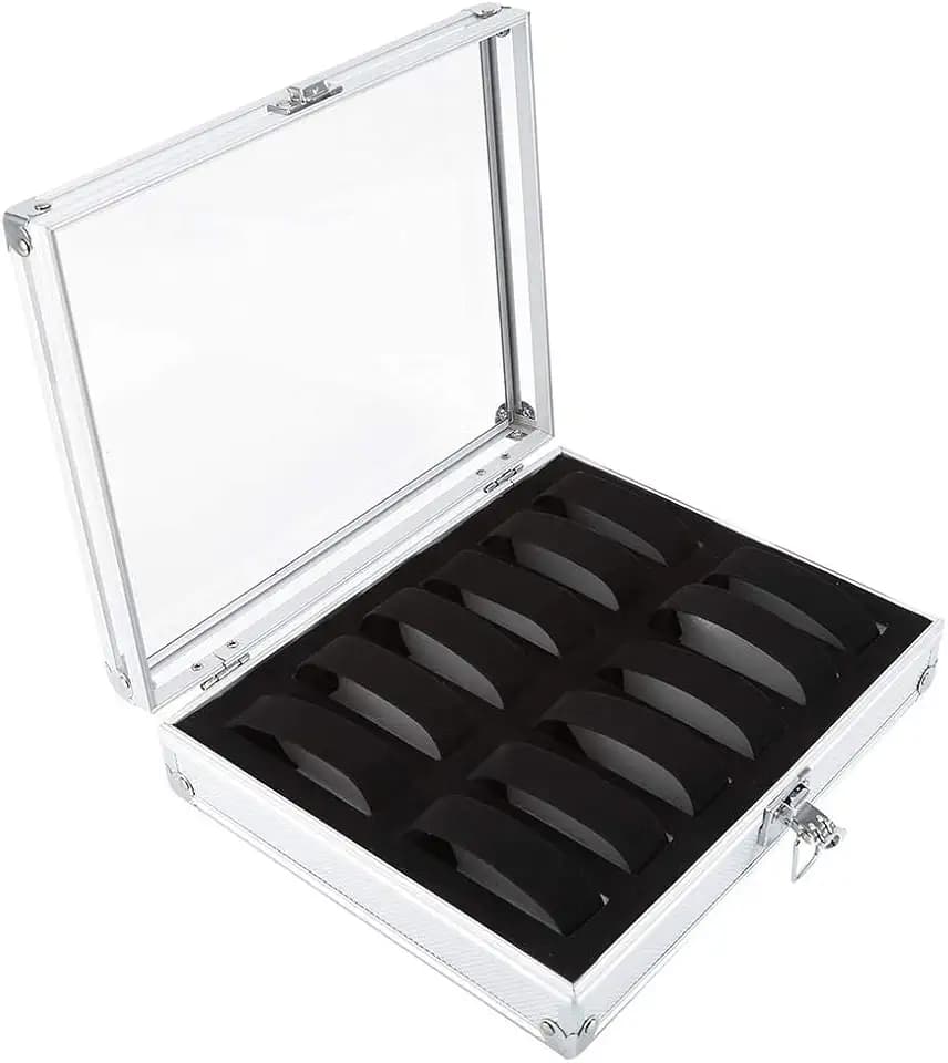 Aluminium Uhrenbox Splitter Farbe Uhr Aufbewahrungskoffer Home Uhr Organisation Dekoration Fall(12 slots)