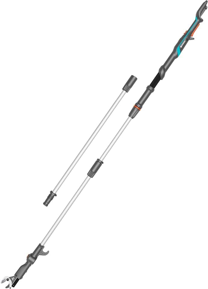 Gardena Akku-Teleskop-Baumschere HighCut 360/18V P4A ohne Akku: Astschere mit Teleskopstiel für Zweige in bis zu 5 m Höhe,schwenkbarer Schneidkopf, ergonomischer Griff, LED-Anzeige (14776-55)