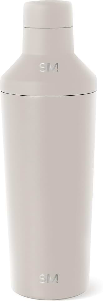 Simple Modern Cocktail Shaker Set with Jigger Lid | Stainless Steel Boston Shaker Insulated Martini Mixer for Mocktails | Gifts for Men Women Him Her | Classic Collection | 20oz | Almond Birch