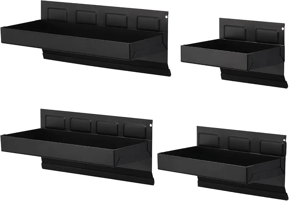 Mayouko 4PCS Magnetic Tool Parts Tray Shelf Set, Magnetic Storage for Toolbox, Tool Box Accessories for Van Workshop, Garage,Toolbox, Tool Chest, 6",8",10",12"