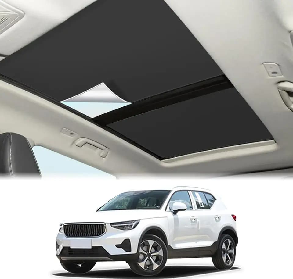 LAST CALL Foldable Sunroof Sunshade Compatible for Volvo XC40 2017-2024 EX40 Accessories, UV and Heat Reflective Roof Sunshade for XC40 Accessories Sunroof Shade (Black)