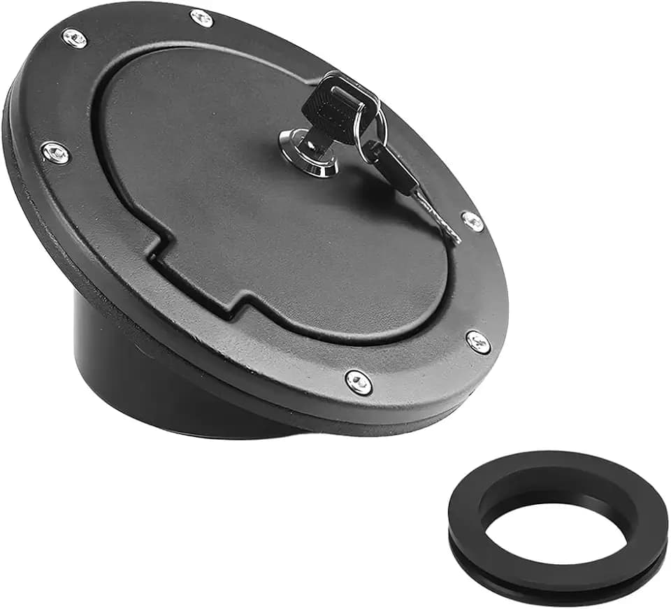 Fuel Filler Door, Aluminum Alloy and ABS Material, Black 2