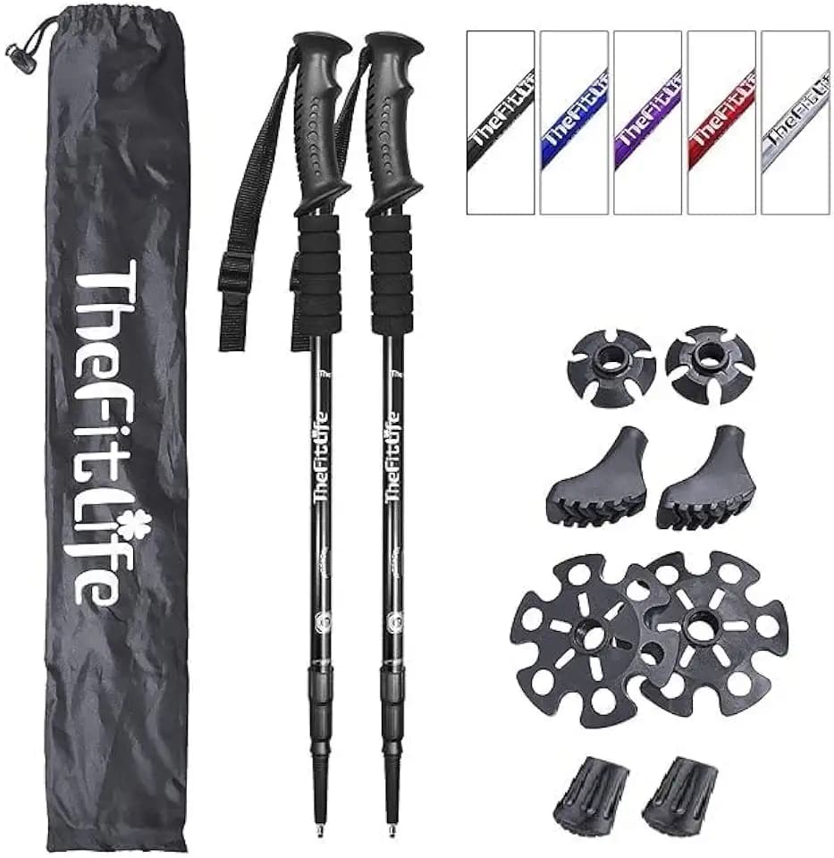 Telescopic Trekking Poles for Hiking, Anti-Shock Nordic Walking Sticks