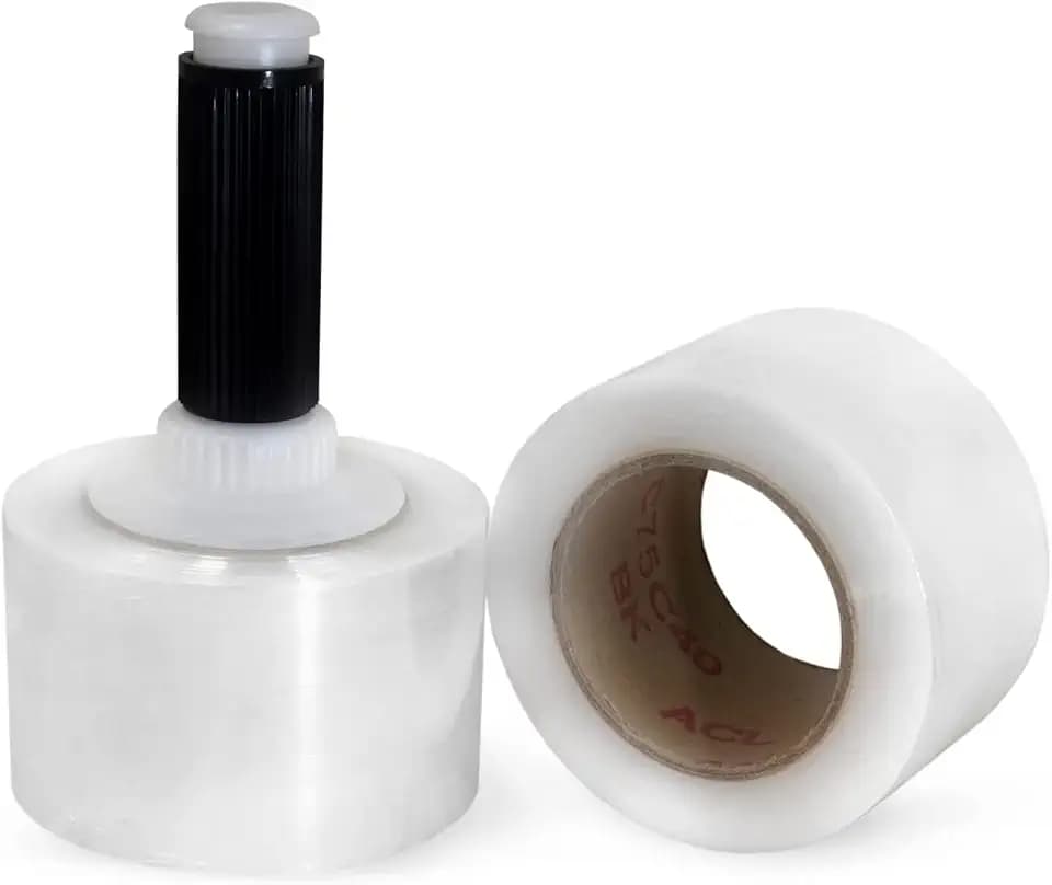 IDL Packaging 3" x 1000' Stretch Wrap Mini Rolls, 80 Ga (2-Pack) - USA-Made