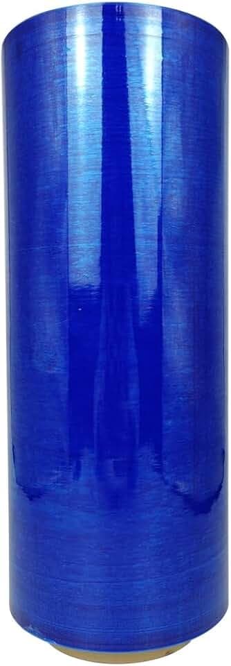 Blue Plastic Wrap Moving Wrap Roll 12”×1000ft 80 Gauge Stretch Wrap