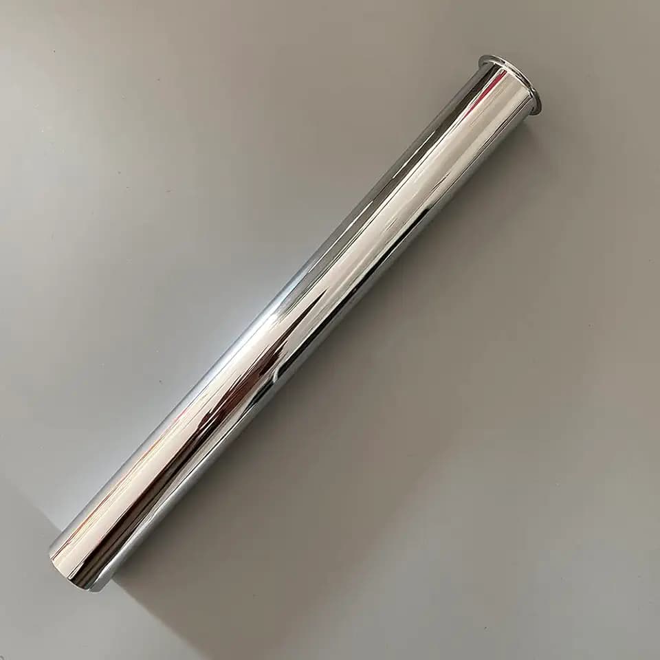 Heavy Duty Flanged Sink Tailpiece 1-1/4" OD x 12", Extension Tube for Trap, Drain Connections, Chrome