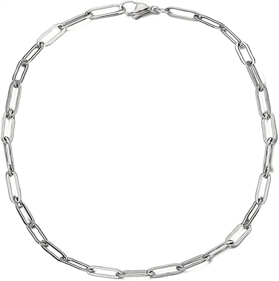 Savlano 925 Sterling Silver Solid Italian Diamond Cut Paperclip Link Chain Bracelet With Gift Box For Women & Men - Made in Italy