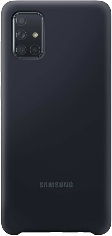 Samsung Silicone Smartphone Cover EF-PA715 für Galaxy A71 Handy-Hülle, Silikon, Schutz Case, stoßfest, dünn und griffig, schwarz - 6.7 Zoll