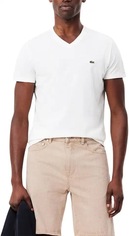Lacoste Short Sleeve V Neck Pima Jersey T-Shirt Shirt
