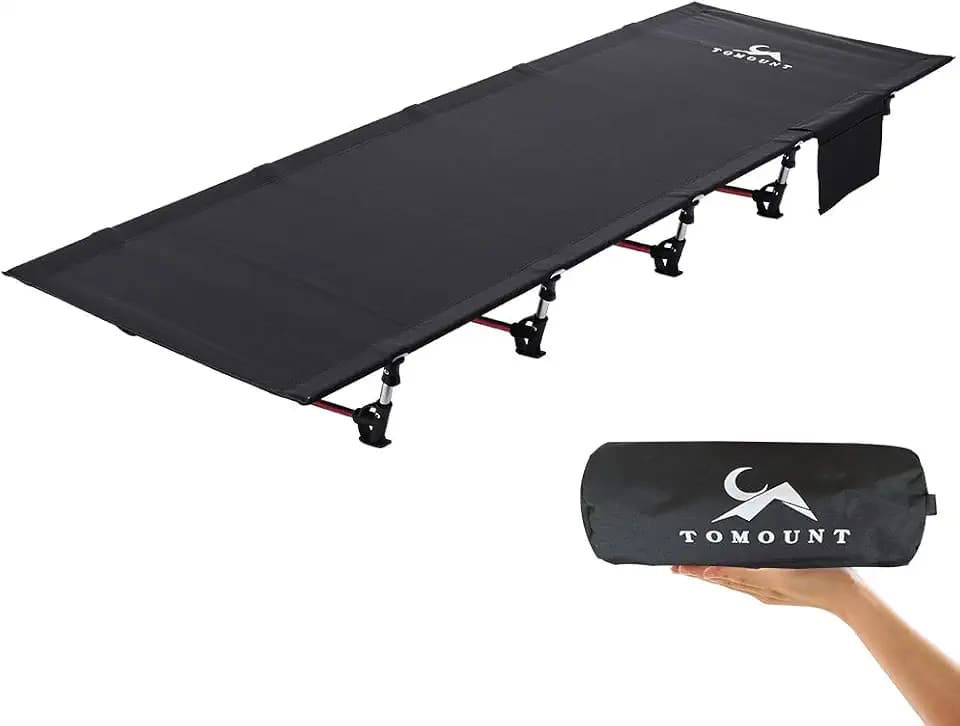 TOMOUNT Feldbett Ultraleichtes Klappbett 190x70cm Aluminium Stangen Kompaktes tragbares Campingliege einfach zu Bauen belastbare Campingbett für Zelten, Outdoor Wanderung, Reisen, Strand