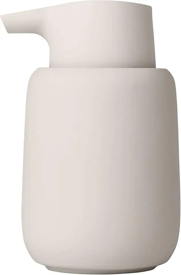 blomus Seifenspender -SONO- | Flüssigseifenspender aus Keramik | 250 ml | Ø 8 x 14H cm | Farbe Moonbeam