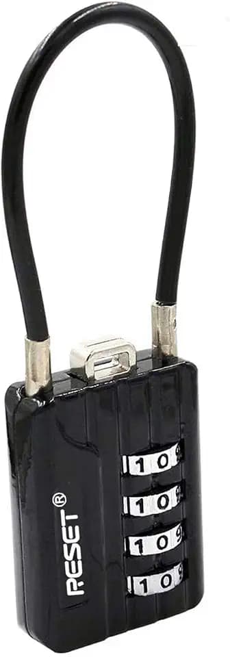 RESET-200 4-Digit Combination Cable Lock, 4.7 in/12cm, 1 Pack