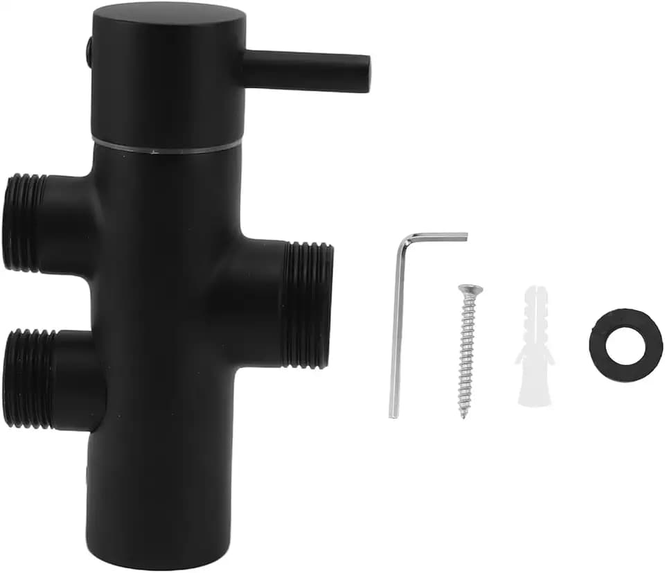 Duschkopf-Arm-Umsteller, Duschkopf-Umsteller, Dusch-Umstellventil, Schwarz, Rostfrei, Auslaufsicher, Wandmontierter Duscharm, Umstellventile