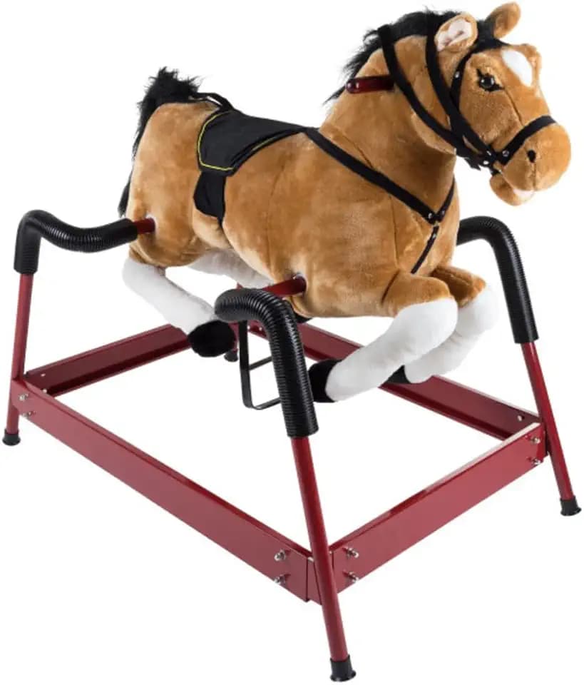 Happy Trails Spring Rocking Horse, Brown, 29” x 11” x 25”