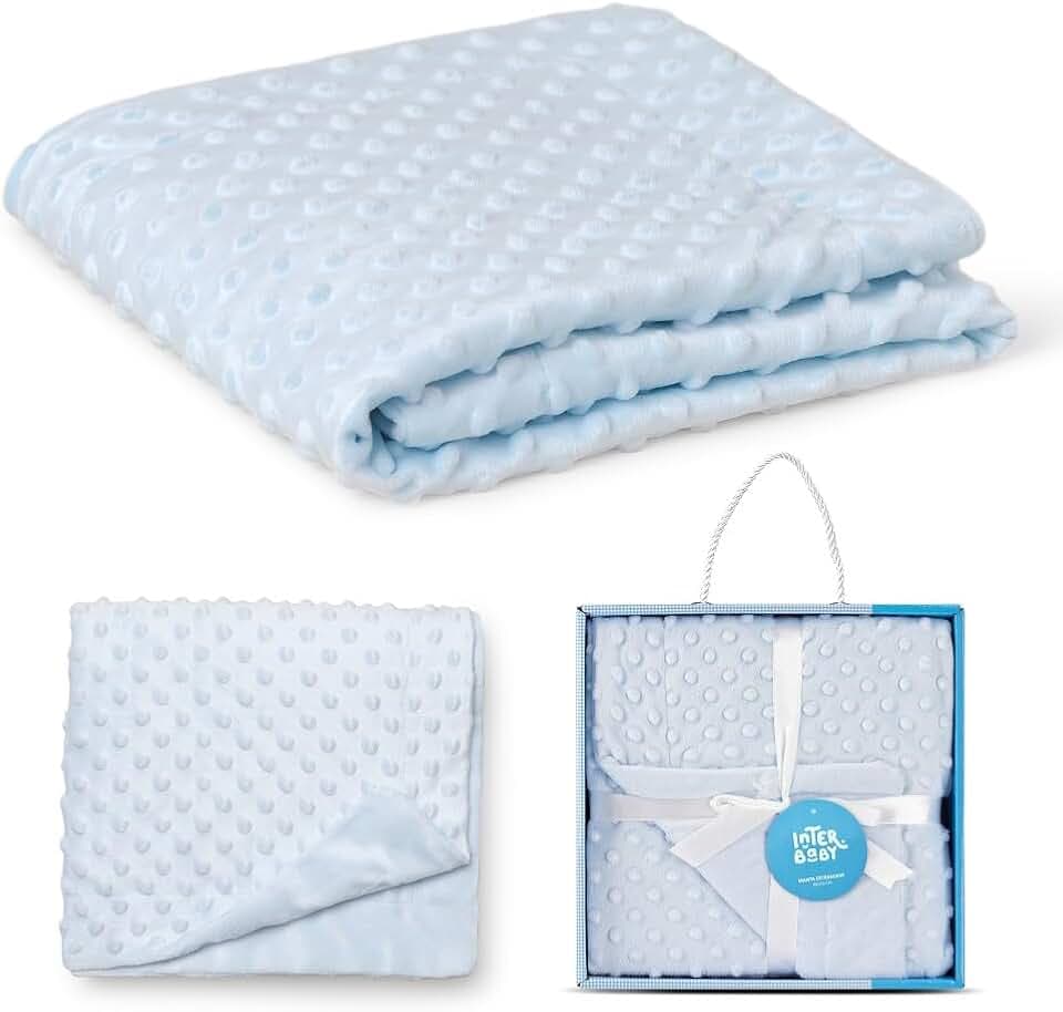 INTERBABY 0881-01 Microfase Babydecke 80 X 110 cm, blau