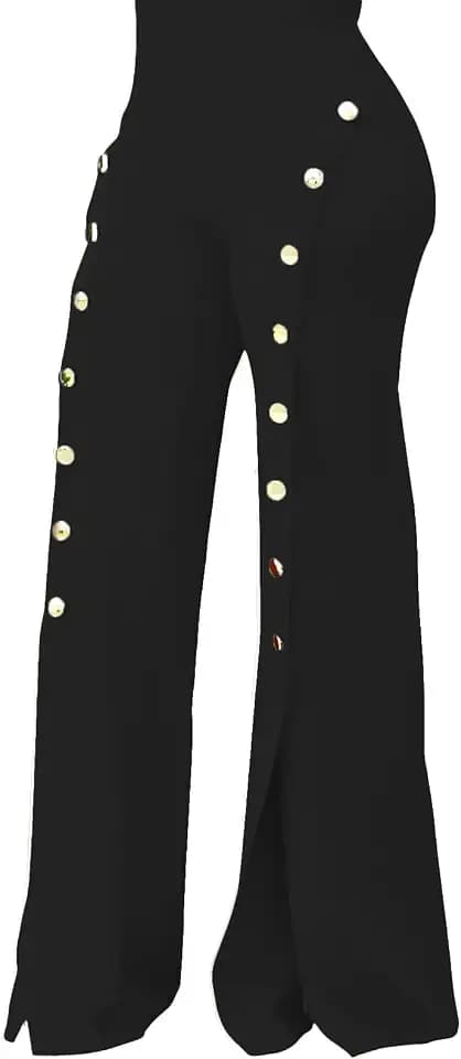 PINSV Women's High Waisted Stretchy Bootcut Pull On Dress Pants Casual Work Pants