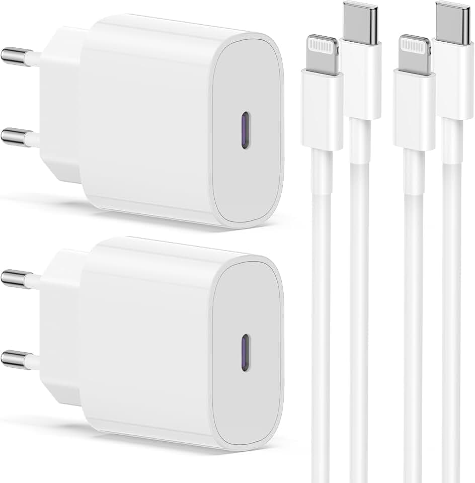 iPhone Ladekabel, 2Pack iPhone Ladegerät mit Lightning Kabel USB C Apple Schnelladekabel 2m, USB C Ladegerät für iPhone 14/13/12/11/iPad/XS/XR/SE/Pro Max/Mini