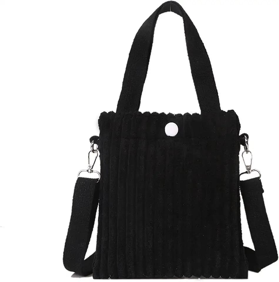 Umhängetasche Damen, Cord Crossbody Bag, Klein Cord Tasche, Klein Tote Bag, Casual Schultertasche, Damen Handtasche mit Verstellbarer Schultergurt, Weiche kleine Tasche für Arbeit Reisen