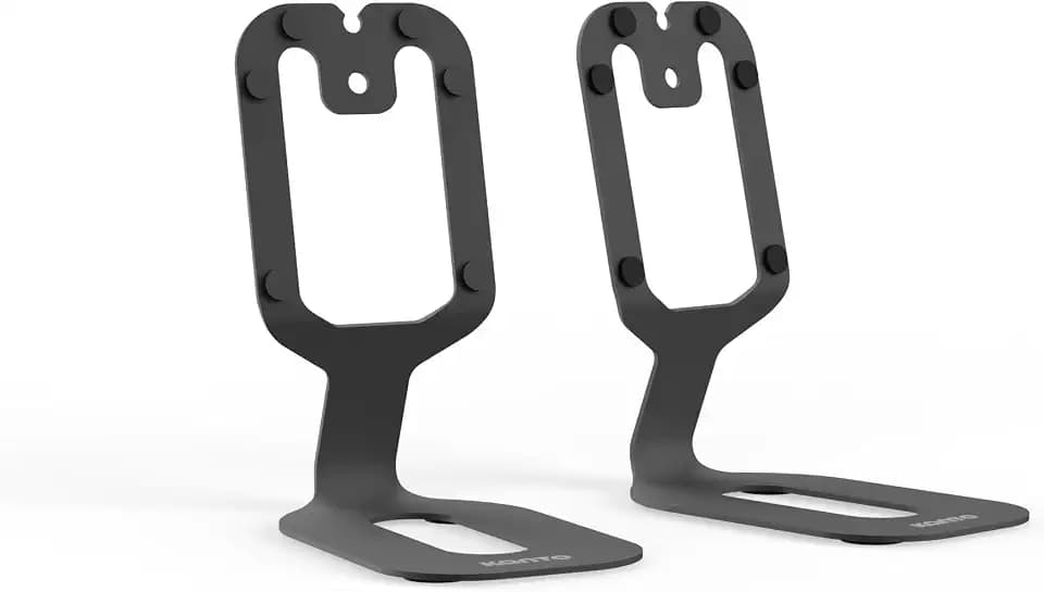 Kanto SU2 Rear-Mounted Desktop Speaker Stands for Uki and Ora | Elevated and Angled to Improve Sound | ¼-20 Thread | Holds 3.1 lbs | Pair | Black