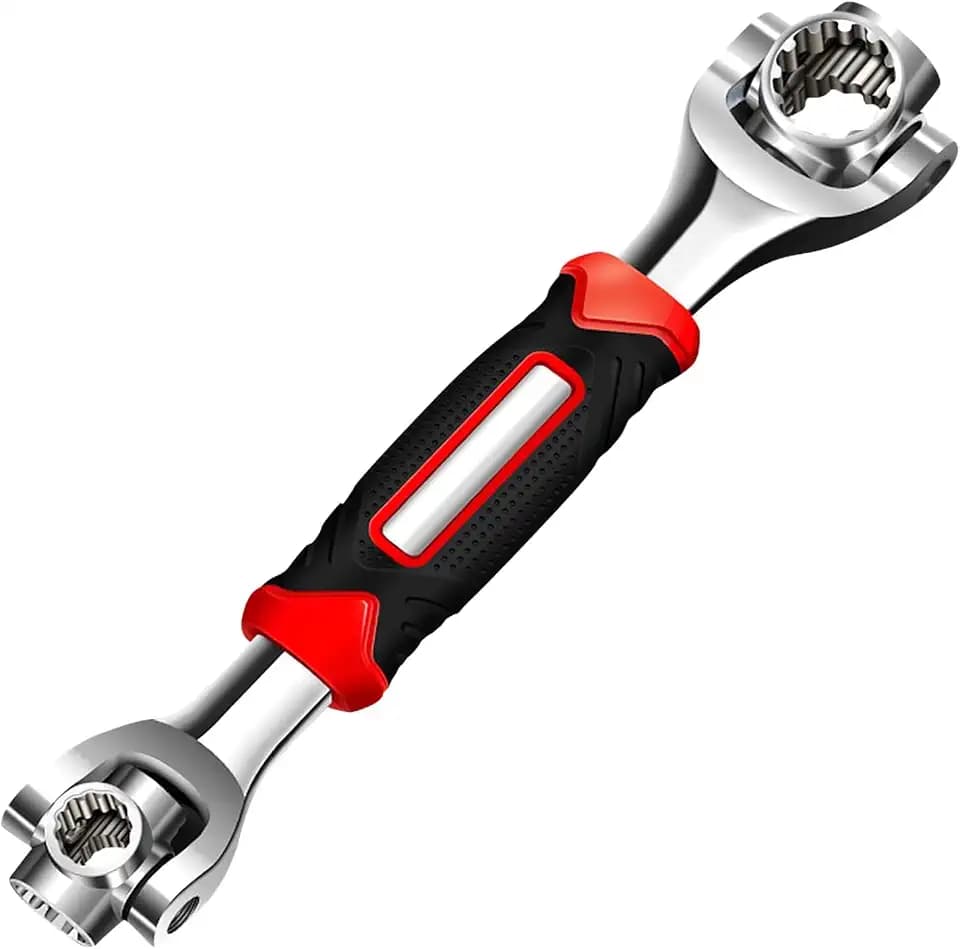 52 in 1 Socket Wrench, Stainless Steel Multifunction Wrench Tool with 360 Degree Rotating Head, Universal with Rubber Handle for Home Bicycle Motorcycle Car Repair