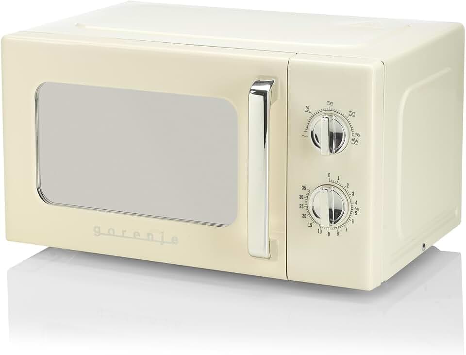 Gorenje MO20E1HRL Mikrowelle /20L /700 W/AquaClean/Timer/Auftaufunktion /5 Leistungsstufen/Kindersicherung/Weiß/Retro