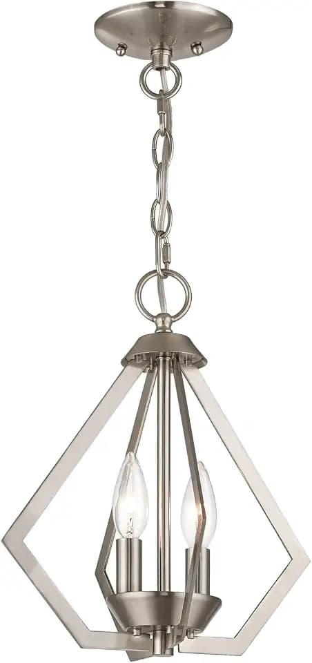 Livex Lighting 40922-91 Prism 2-Light Ceiling Mount, Brushed Nickel