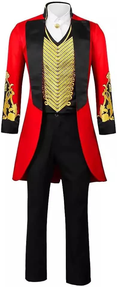 Red Circus Costume for Adult Men PT Barnum Greatest Showman Halloween Costume Performance Uniform