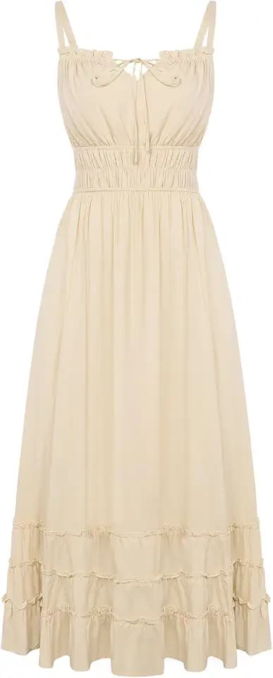 SCARLET DARKNESS Sommerkleid Damen Lang Boho Kleid Ärmellos Spaghettiträger Strandkleid Maxikleid mit Taschen