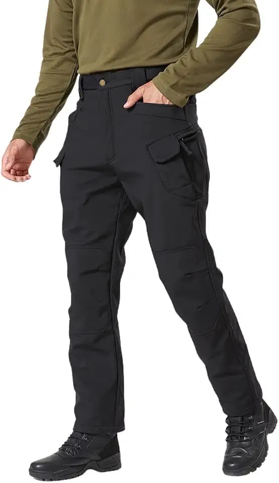 Wanderhose Herren Wasserdicht Softshellhose Outdoorhose Warm Gefüttert Skihose Winddichte Thermohose Winter Trekkinghose Wandern Camping zum Klettern