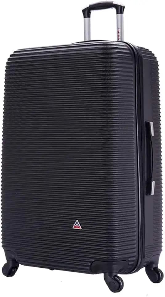 InUSA ROYAL Hardside Spinner Luggage with Ergonomic Handles | Spacious Travel Suitcase with Four Spinner Wheels and Studs | 28 Inch Large Hardside Spinner Luggage | Black