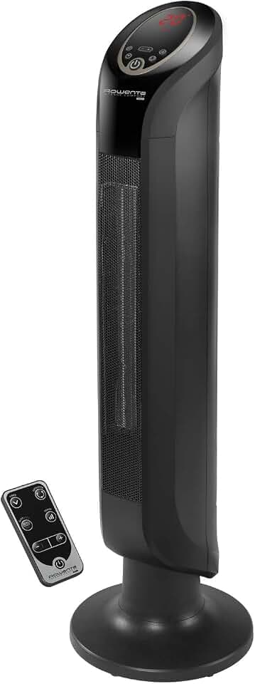 Rowenta SO9420 Intense Comfort Hot Keramik Turmheizventilator | Heizlüfter | 2400W | Elektro-Heizung | energiesparend | Innenraum, Schwarz, 22,5 x 21,8 x 81,5 cm