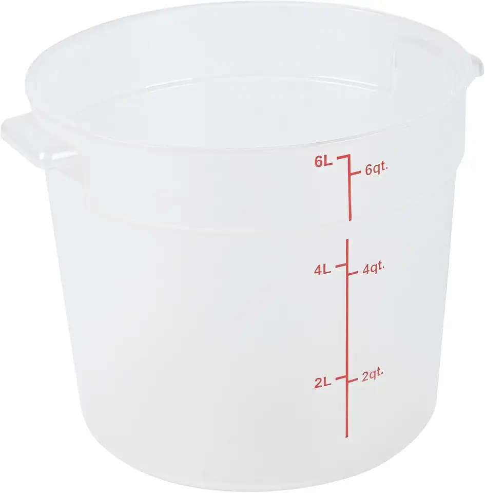 Restaurantware-Met Lux 6 Quart Food Storage Container, 1 Translucent Storage Container - Lids Sold Separately, Red Volume Markers, Dishwashable Box, Side Handles, For Storing Foods