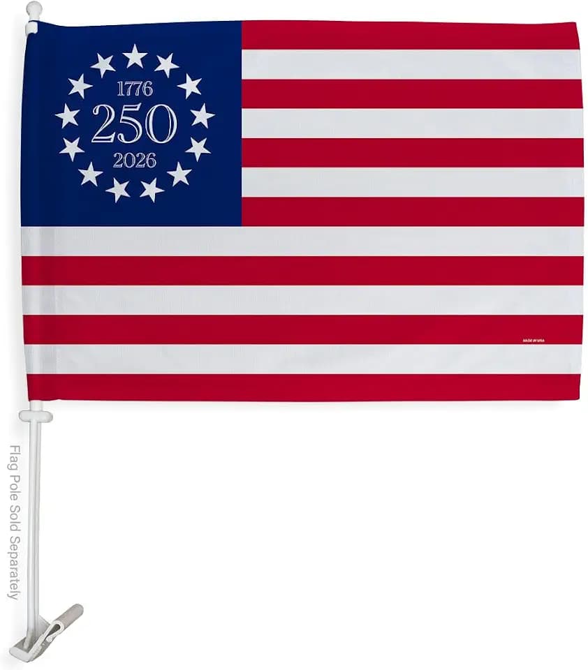 Betsy Ross 1776 2026 USA 250th Car Flag Truck Door Room Wall Textile Bandera Para Carros Independence Day Poster Flags For Cars Window Decor 4th Of July America 250 Anniversary Decoration Gift