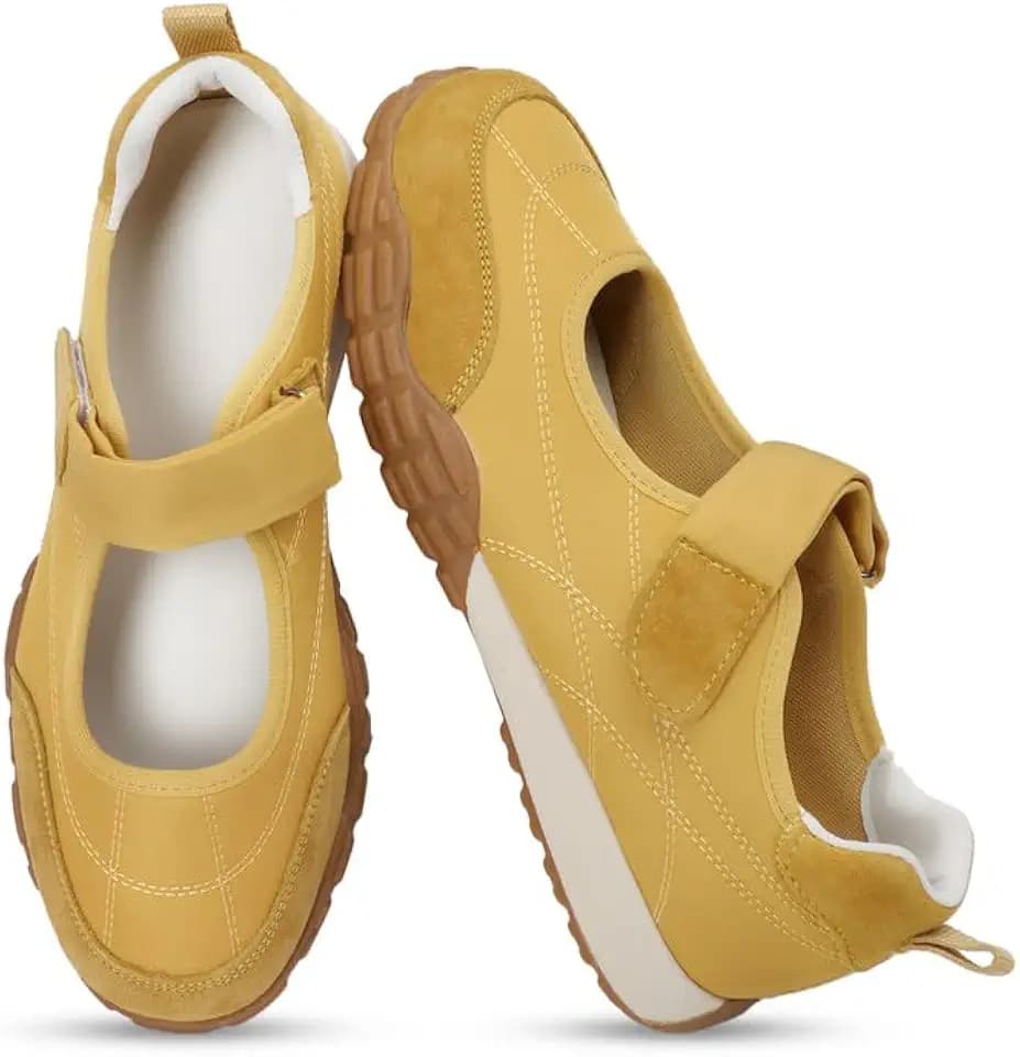 COOLLULU Mary Jane Shoes Sneakers for Women Wide Toe Box Fashion Ballet Sneakers with Non Slip Sneakerinas Retro Tennis Lightweight Flats Footwear for Daily Walking Causal Dressy