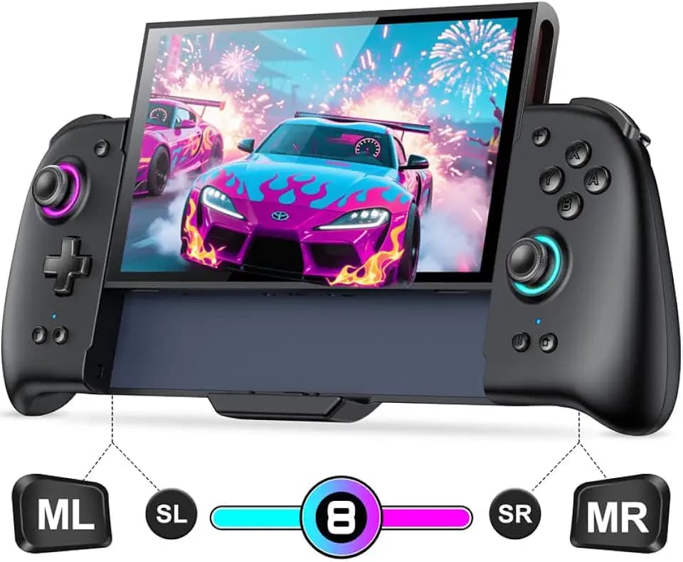 LIFUFUTEE Switch 2 Controller, Wireless Switch Pro Controller with Drift-Free Hall Effect Joystick, One-Piece Joypad with Macro Programming, RGB Light, Turbo, and Ergonomic Handheld Design