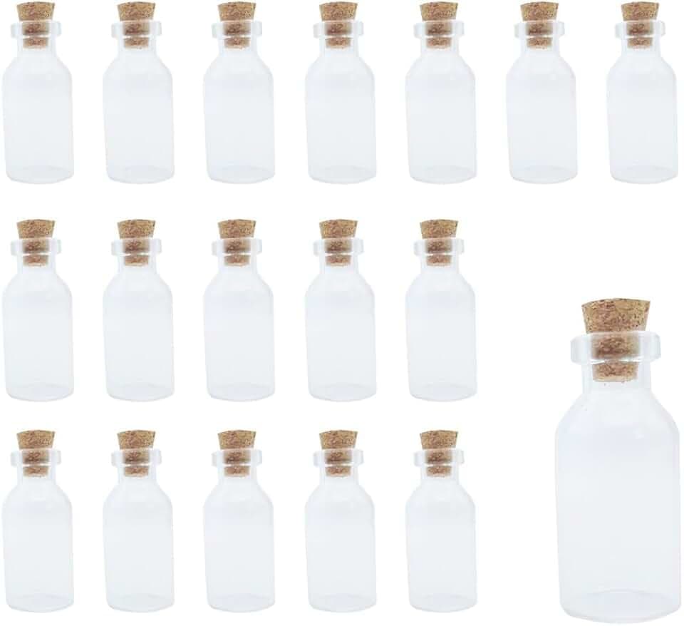 WYAN 20 Mini-Glas-Wunschflaschen mit Korkstopfen, Message-Glasflaschen für DIY Basteldekoration, Hochzeitsgeschenke, Wish Schmuck Partygeschenke.
