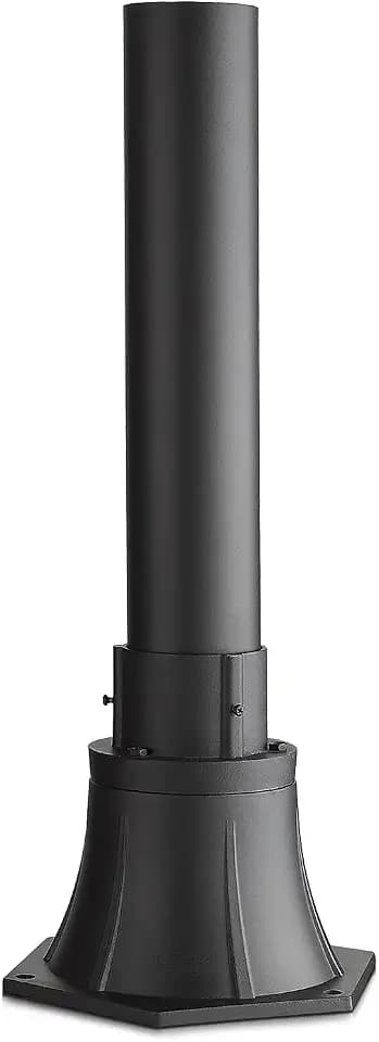 Outdoor Post Light Pole with Base, HWH Outside Lamp Post Accessories, Black Aluminum Mounting Pole and Base for Exterior Pathway Patio Garage Yard Garden, 5HW39PA BK