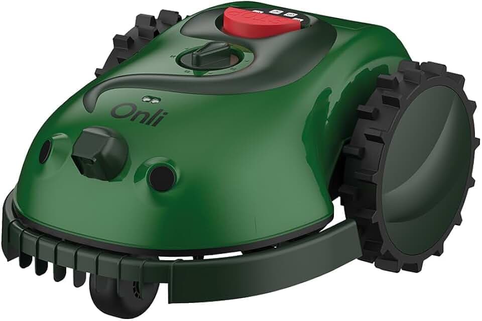 ONLI - Rasenmäher ON1008V – Schnitthöhe 2 bis 6 cm, Schnittbreite 16 cm, Funktion ohne Grasfang, Steigung 30%, Grün