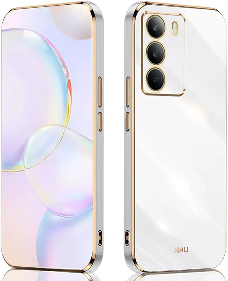 SEAHAI Hülle für Realme C71/Realme C73/Realme P3 Lite 4G, Galvanik Phnom Penh Design Ultra Dünn Glänzend Weich Silikon TPU Stoßfest Handyhülle Cover Flexibel Handytasche Schutzhülle, Weiß
