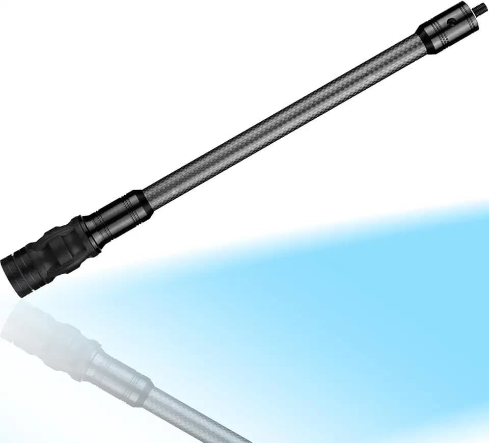 Archery Bow Stabilizer for Compound Bow, Carbon Fiber Bow Balance Bar, Damping System and Weights Kit, 6/8/10/12/in