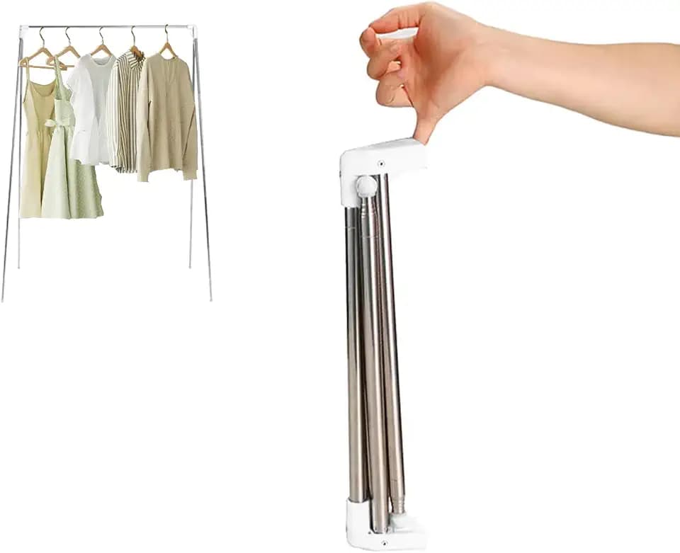 Ligtchser Portable Travel Garment Rack,Collapsible Mini Clothing Rack