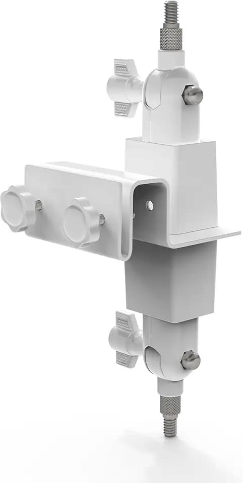 Holicfun 2-in-1 Gutter Mount for Outdoor Cameras and Solar Panels, White