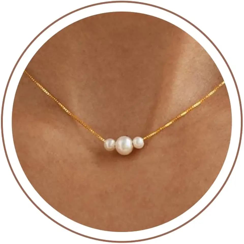 Gold Pearl Necklaces for Women Trendy Wedding Bridesmaid Jewelry Gifts