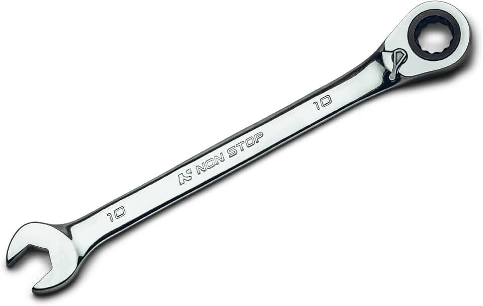 Non Stop 10 mm Ultrafine 120-Tooth Reversible Ratcheting Combination Wrench