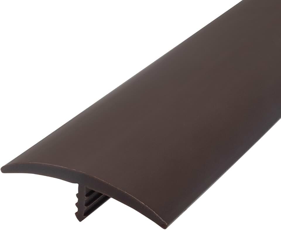 Outwater Plastic T-molding 1-1/2 Inch Dark Chocolate Brown Flexible Polyethylene Center Barb Tee Moulding 25 Foot Coil