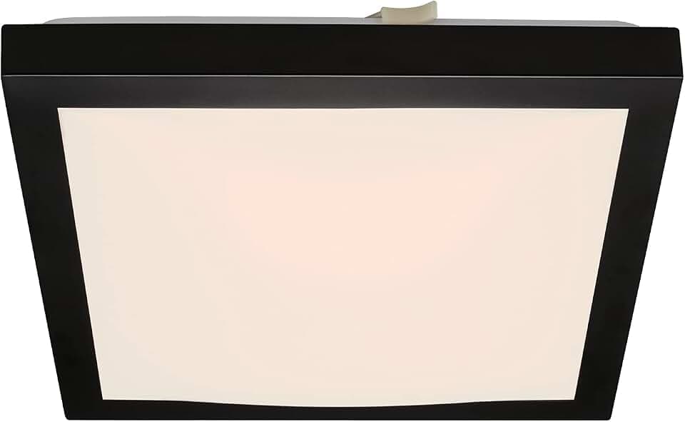 BRILONER - LED Deckenlampe mit indirektem Licht, warmweiße Lichtfarbe, 12 Watt, 1200 Lumen, LED Lampe, Deckenleuchte, Wohnzimmerlampe, Schlafzimmerlampe, Küchenlampe, 27x27x8,5 cm, Schwarz