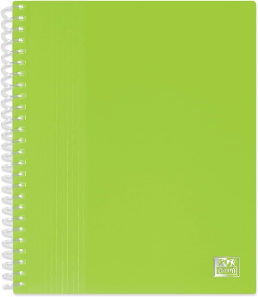OXFORD School Life Dokumentenmappe, Spiralbindung, A5, 80 Ansichten, 40 Hüllen, Einband, Polypropylen, Anisgrün, 15 Stück