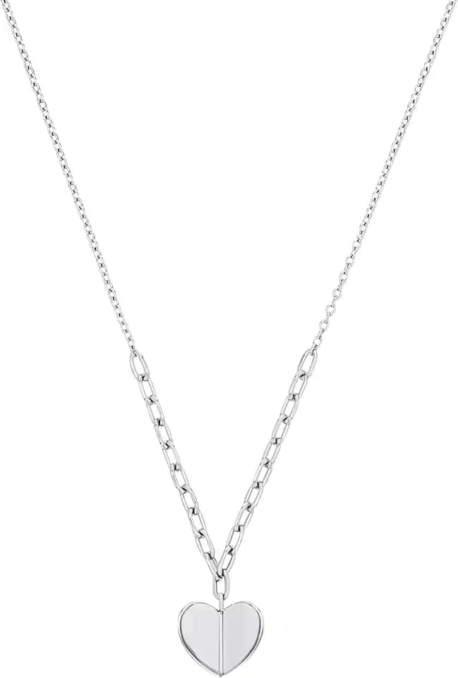 s.Oliver Kette mit Anhänger aus Edelstahl/925 Sterling Silber für Damen, Halsschmuck, mit Kristall, Kommt in Schmuck Geschenk Box