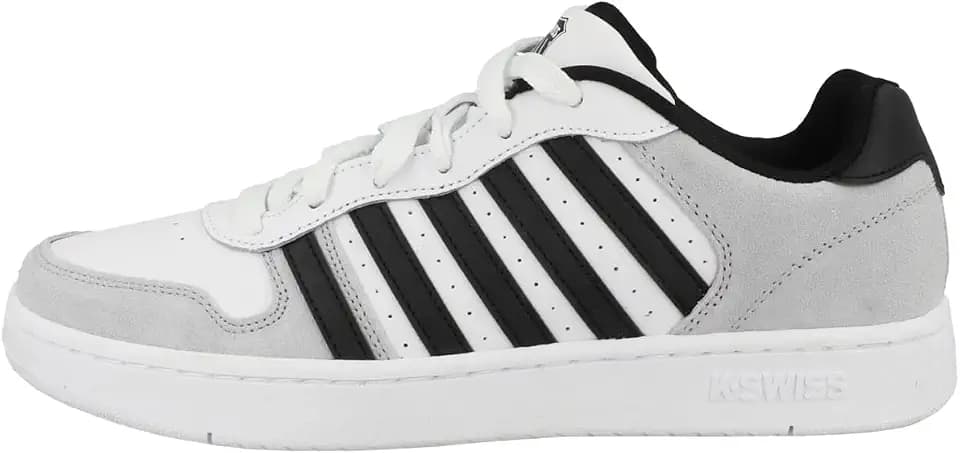 K-Swiss Court Palisades Herren Turnschuh , White Gray Black, 46 EU